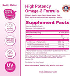 Pink Stork Omega 3 Fish Oil Supplements for Women with DHA and EPA - High Potency Burpless Omega-3 Supplement for Cognitive Health - 60 Softgels