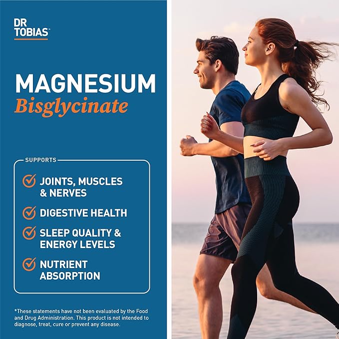 Dr. Tobias Magnesium Bisglycinate - High Absorption Magnesium Buffered Chelate Complex 200 mg per Capsule | Supports Energy, Muscle, Bone & Joint Health - Non-GMO Magnesium Supplement, 120 Capsules