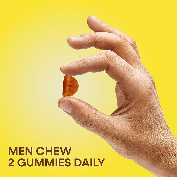 Nature's Way Alive! Men’s 50+ Daily Gummy Multivitamins, Supports Healthy Brain, Eyes, Heart*, B-Vitamins, Gluten-Free, Fruit Flavored, 60 Gummies (Packaging May Vary)