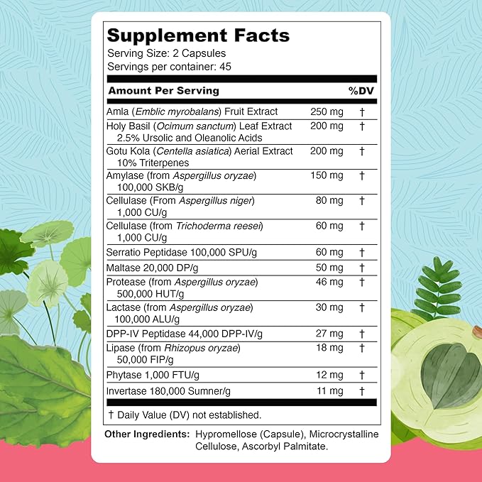 UpWellness Total Revive+ Digestive Enzymes - Broad-Spectrum Enzymes for Digestive Health - Supports Gut Health and Nutrient Absorption - Physician Formulated - 90 Capsules