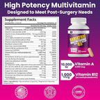 ProCare Health Bariatric Multivitamin with 45mg Iron (30 Easy to Swallow Capsules) - Once Daily Post-Op Support for Gastric Bypass & Sleeve with 1 Month Supply, No Artificial Colors, Gluten-Free