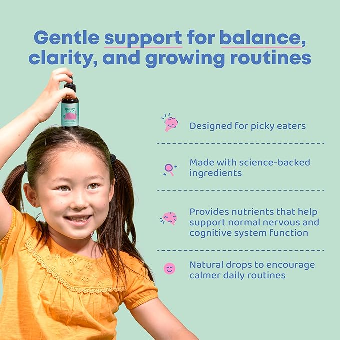 JoySpring Broccoli Supplement for Kids | Sulforaphane & Bacopa Monnieri Drops | Supports Cognitive Function | Vegan & Kid-Friendly (Pack of 2)