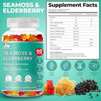 BIO VITALICA Irish Sea Moss Gummies with Elderberry – USA Made Vegan Gummies with Vitamin C, D & Zinc – Immune Support Supplement with Bladderwrack & Burdock Root for Adults & Kids – 4 Packs