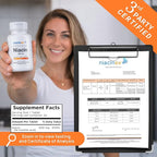 Niacin 500mg Extended Time Release, 60 Tablets, Minimal to No-Flush, Vitamin B3 Supplement - Cholesterol Balance, Nicotinic Acid Vegan, cGMP, Made in the USA