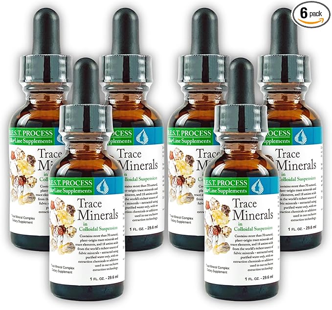 Morter Trace Minerals in Colloidal Suspension (6 Pack) Morter HealthSystem Best Process Alkaline — Nutrient Dense Trace Elements, Fulvic Minerals & Amino Acids