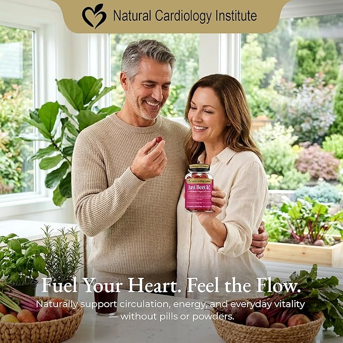Just Beet It! Beet Root Gummies - Blood Pressure & Circulation Support Beet Gummies - Nitric Oxide Booster with CoQ10 & Grape Seed Extract - Heart Health & Energy for Men & Women - 60 Beet Chews