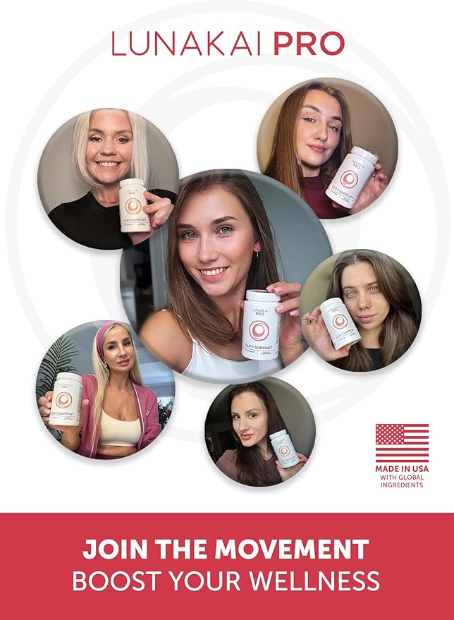Lunakai USA Made GLP-1 Supplement - Natural GLP 1 Support with Probiotics & Resveratrol – Supports Weight Management, Cravings & Metabolism, 60ct