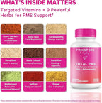 Pink Stork PMS Supplement for Women - Vitex, Ashwagandha, Maca Root & 10 Vitamins & Minerals to Support Hormone Balance, Mood, Bloating, Period Regularity - 60 Capsules