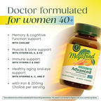 MegaFood Women's 40+ Advanced Multivitamin for Women - Dr Formulated - Vitamin B, Vitamin D3, Vitamin K2 & Choline - Energy Metabolism, Brain Health & Bone Health - Vegetarian - 120 Tabs (60 servings)