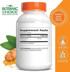 Botanic Choice Premium Turmeric Antioxidant Support - Joint Health Supplement for Adults - 180 Vege Capsules (500 mg each)