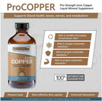Ionic Copper Drops 30 PPM – Premium Bioavailable Liquid Copper Supplement for General Wellness & Trace Mineral Support – Amber Glass Bottle with Dropper – 4 fl oz
