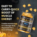 Nutravita Creatine Monohydrate Gummies for Men & Women-5g of Creatine Monohydrate per Serving - Sugar Free,Vegan, Orange Flavor, 120 Count