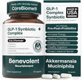 Benevolent Glp-1 Support | 5-in-1 Synbiotic with Akkermansia, MetSyn®, Chromax® & Liposomal Berberine | Natural GLP 1 Probiotics Supplement for Weight Management & Metabolic Balance, 60 Ct