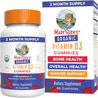 MARYRUTH'S Organic Vitamin D3 Gummies | 1000 IU | USDA Organic | Immune Support| Bone Health | Muscle Function | for Adults & Kids Ages 2+ | Vegan | Gluten Free | 2 Month Supply | 60 Count