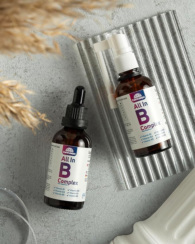 B Vitamin Complex Spray – High Absorption Liquid Supplement (B1, B2, B3, B5, B6, B12) – Natural Energy, Nerve & Metabolism Support – Fast-Acting Oral Spray – Convenient Daily – 1.69 fl oz