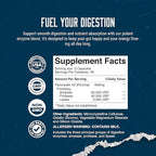 Pure Digestive Enzyme Capsules with Lipase Amylase Protease - Aids Digestive System Natural Immune System Booster - Breaks Down Carbohydrates Reduce Bloating Gas Digestive Enzymes Pills