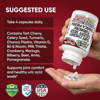 Cherry Flow Tart Cherry Capsules Uric Acid Support Celery Seed Turmeric Chanca Piedra Vitamin D Vitamin B6 Niacin Milk Thistle Moringa Extract Pomegranate Beets 90 Count By Clean Nutra