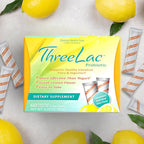 Global Health Trax ThreeLac Lemon Probiotic Drink Mix for Digestive Health - Advanced Probiotic Powder Formula for Men, Women, and Kids - Immune Support & Gut Balance, Non-GMO - 120 Packets