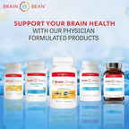 Brain Omega with Lutein and Zeaxanthin – Omega 3 Supplement for Brain, Heart & Eye Health – 460 mg DHA, 90 mg EPA, Lutein and Zeaxanthin Supplements – 180 Softgels (90 Servings)