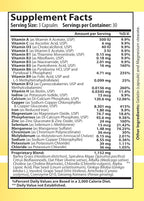 Vitamin Complex Multivitamins and Multiminerals - 12 Vitamins and 14 Minerals, Vitamin A C D3 E B1 B2 B3 B5 B6 B9 B12 H and Minerals - 90 capsules 41 Active Ingredients, Micronized for max absorption.