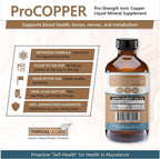 Ionic Copper Drops 30 PPM – Premium Bioavailable Liquid Copper Supplement for General Wellness & Trace Mineral Support – Amber Glass Bottle with Dropper – 16 fl oz