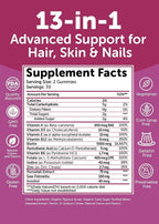 Lunakai USA Made Super Hair Gummies with Biotin, Zinc, Horsetail Extract & Saw Palmetto - Hair Growth Vitamins for Women & Men – Supports Thicker, Longer, Stronger Tresses, Skin & Nails - 6 Pack