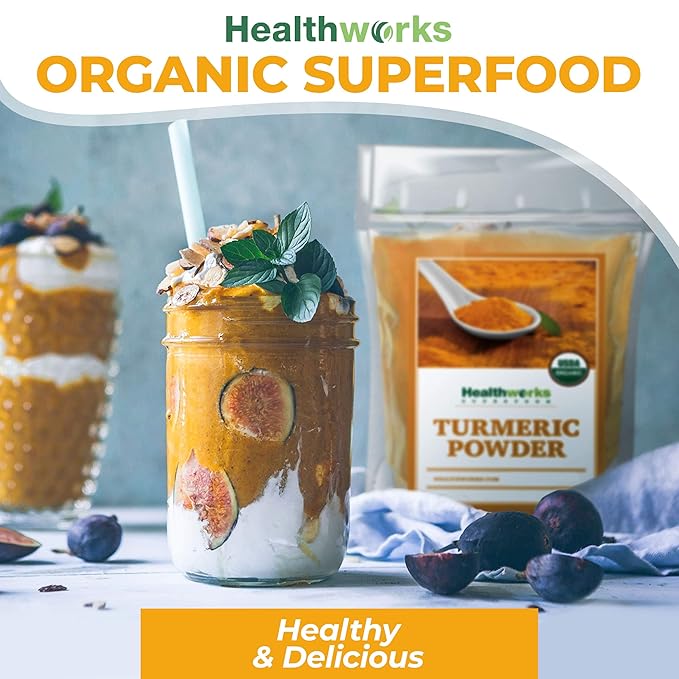 Healthworks Superfoods Turmeric Powder Organic - 32 Oz / 2 Lbs - Ground Raw Organic, Curcumin, Keto, Paleo, Vegan and Non-GMO