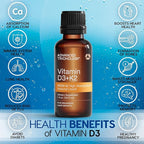 Advanced Trichology Vegetarian Liquid Vitamin D3 + K2 – 5000 IU High Absorption – 1000 IU per Drop – 6 Month Supply – Gluten Free 365 Vitamin D3 + K2 – 1 Fluid Ounce (Pack of 1)