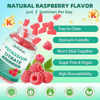 Potassium Citrate Supplement Gummies, Potassium Supplements for Women & Men, Helps Maintain Muscle Wellness & Electrolyte Balance, Vegan, Raspberry Flavor, 60 Count Potassium Gummies