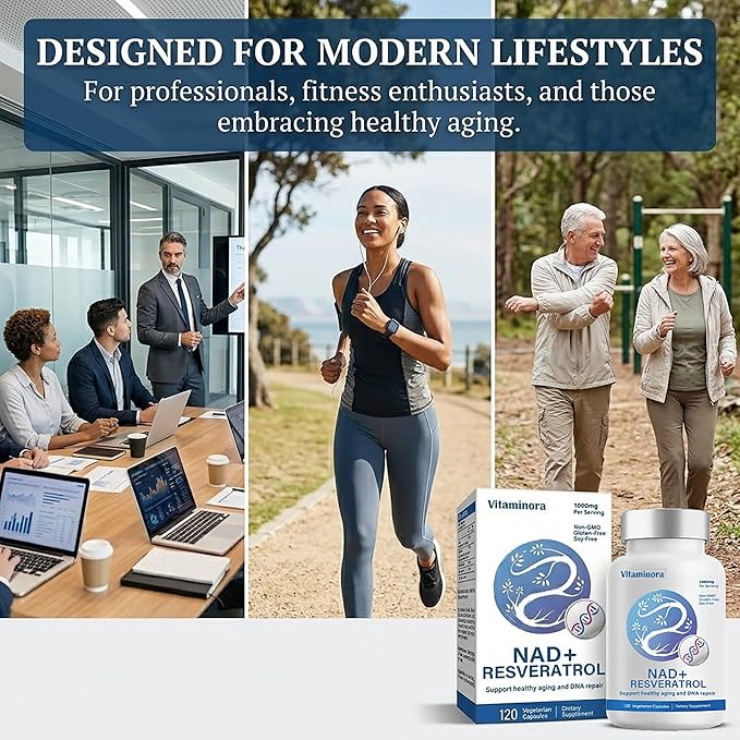 Liposomal NAD+ Supplement 500mg, Nicotinamide Adenine Dinucleotide for Cellular Energy and DNA Health, NMN Alternative for Healthy Aging and Focus, Enhanced Absorption, 120 Capsules, 2 Month Supply