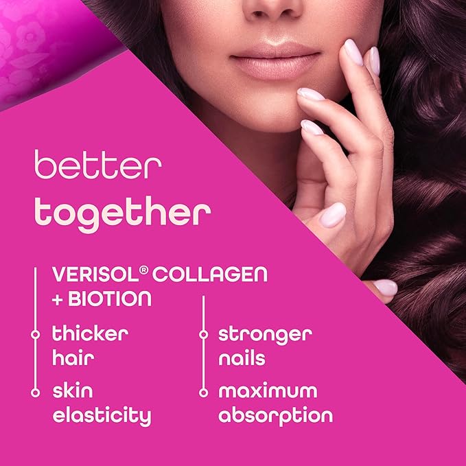 Zena Nutrition Liquid Collagen Peptides and Biotin, 2500mg Verisol Bioactive Collagen Peptides, 5000mcg Biotin, Hair, Skin, Nail Supplement for Women and Men, Mixed Berry, 60 Servings, 20 fl oz