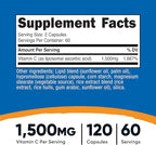 Nutricost Liposomal Vitamin C (1500mg) 120 Vegan Capsules - GMO-Free, Gluten-Free, 60 Servings
