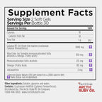 Arctic Ruby Oil 1000mg – Omega 3 Supplement for Women and Men with EPA, DHA & Astaxanthin 2mg - Fish & Krill Oil Alternative – 60 Softgels (1 Pack)