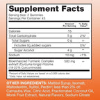 Qunol Zero Sugar Turmeric Gummies, Gummy with 500mg Turmeric Curcumin, Joint Support Supplement, Ultra High Absorption Turmeric Curcumin, Vegetarian, Gluten Free, 90 Count