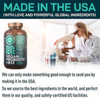 Vegan Probiotic Plus B12 & FOS - 22 Billion CFU Synbiotics Prebiotics and Probiotics for Digestive Health, IBS, Mood Support - B12 Pre Pro Post Biotics for Women & Men - 60 Gluten-Free Capsules