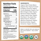 EarthChimp Organic Vegan Protein Powder - with Probiotics - Non GMO, Dairy Free, Non Whey, Plant Based Protein Powder for Women and Men, Gluten Free - 52 Servings, 64 Oz (Chocolate)