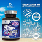 Brain Memory Supplement Pills - 3X Strength Nootropics for Concentration, Clarity & Focus Support - Brain Health Cognitive Vitamins with Bacopa, Phosphatidylserine & DMAE, Brain Booster - 240 Capsules