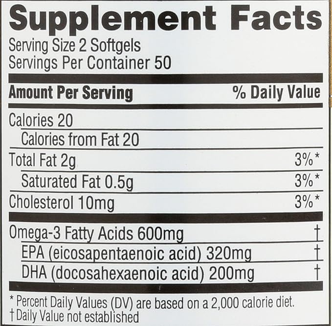 Spectrum Essentials Softgels, Fish Oil Omega-3, 1000 mg, 100 Count