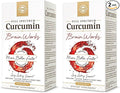 Solgar Full Spectrum Curcumin Brain Works, 90 Licaps - Support Memory Recall, Focus, Cognitive Function - Antioxidant Support - Curcumin, BacoMind, Choline, Vitamin B12 - Non-GMO, Vegan - (Pack of 2)