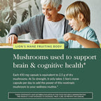 Gaia Herbs Lion's Mane Mushroom - Brain Health Support* - 40 Vegan Capsules (40 Servings)