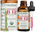 Organic Vitamin B12 1000 mcg Sublingual Liquid Drops For Adults, 6 Months Supply 1 oz, Methylcobalamin & Adenosylcobalamin - Bioactive Blend for Energy, Clarity & Focus - Vegan, Non-GMO, Orange Flavor