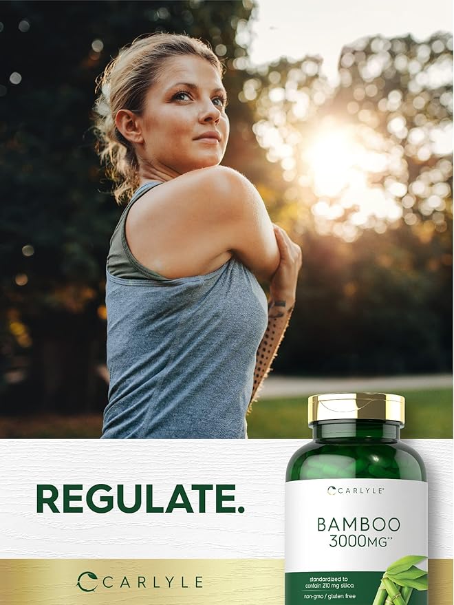 Carlyle Bamboo Extract Capsules | 300 Count | 210mg Silica | Non-GMO, Gluten Free Supplement