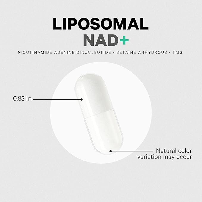 Codeage Liposomal NAD+ Supplement - NAD Nicotinamide Adenine Dinucleotide Coenzyme Pills - 500 mg NAD+ Per Serving & Betaine Anhydrous - Liposomal Delivery - Vegan, Non-GMO, Gluten-Free - 60 Capsules