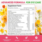 Lutein and Zeaxanthin Supplements Gummies, Advanced Eye Vitamin Supplement with Bilberry, Saffron, Grape Seed, Omega 3 for Macular Health, Dry Eye, Visual Function - Orange Flavor, 60 Count