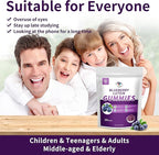 Blueberry Lutein Gummies with 120 Count - 2 Month Supply, Eye Health Support Supplement for Kids and Adult, Contains Blueberry Juice (30 mg/Gummy) & Lutein (20 mg/Gummy)