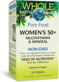 Natural Factors Whole Earth & Sea Women's 50+ Multivitamin & Mineral - Daily Multivitamin with Calcium, Selenium & More - Supports Bone & Brain Health - 60 Tablets (30 Servings)