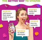 NUTRAMIN Daily Vegan Keto Multivitamin Gummies Non-GMO Natural Vitamin C, D + Zinc for Immunity, Plant-Based, Sugar-Free, Nut-Free, Gluten-Free, Biotin, Vitamin A, B, B6, B12 & More 45 Days (90 Count)