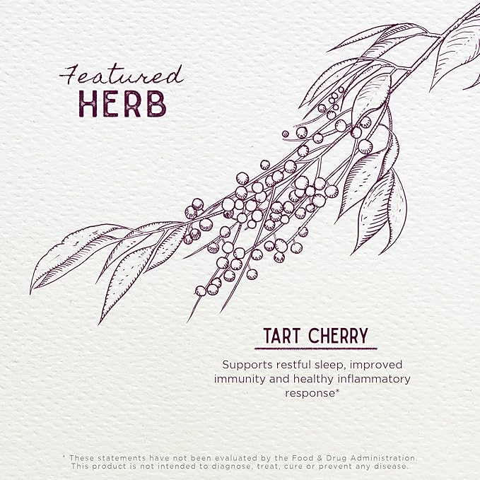 WishGarden Herbs Organic Tart Cherry Extract - Organic Tart Cherry Juice Tincture for Sleep Support Contains Natural Melatonin, Joint Comfort & Muscle Recovery, Superfood Rich in Nutrients, 2oz