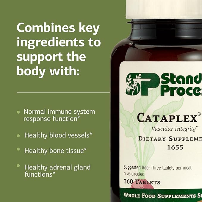 Standard Process Cataplex C - Supports Immune & Bone Health - Aids Healthy Skin & Connective Tissue - Includes Antioxidant Vitamin C - Non-Dairy & Non-Soy - 360 Tablets