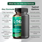 GriMed L-Theanine 11,900mg- X10 Power with Apigenin, GABA Ashwagandha, Rhodiola - Relaxation & Restoration Focus and Memory (150 Count (Pack of 1))